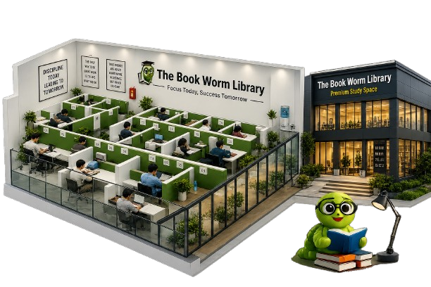 Premium Study Space at The Book Worm Library Sri Ganganagar - AC Reading Room with Comfortable Seating